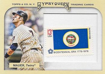 2011 Topps Gypsy Queen - Framed Stamp #31 Joe Mauer Front