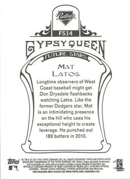 2011 Topps Gypsy Queen - Future Stars #FS14 Mat Latos Back