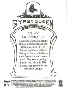2011 Topps Gypsy Queen - Future Stars #FS17 Clay Buchholz Back