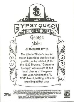 2011 Topps Gypsy Queen - Great Ones #GO7 George Sisler Back