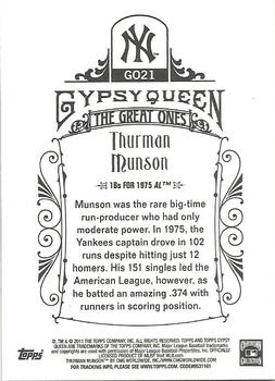 2011 Topps Gypsy Queen - Great Ones #GO21 Thurman Munson Back