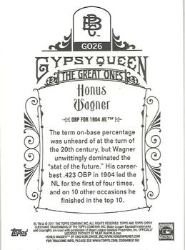 2011 Topps Gypsy Queen - Great Ones #GO26 Honus Wagner Back