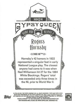 2011 Topps Gypsy Queen - Home Run Heroes #HH24 Rogers Hornsby Back