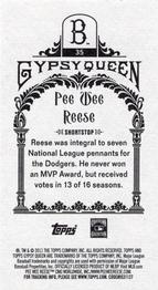 2011 Topps Gypsy Queen - Mini #35 Pee Wee Reese Back