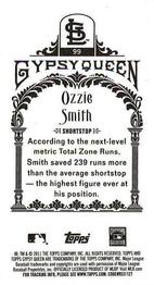 2011 Topps Gypsy Queen - Mini #99 Ozzie Smith Back