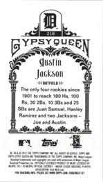 2011 Topps Gypsy Queen - Mini Black #218 Austin Jackson Back