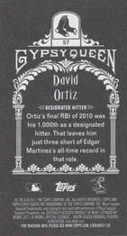 2011 Topps Gypsy Queen - Mini Black #57 David Ortiz Back