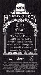 2011 Topps Gypsy Queen - Mini Black #107 Brian Wilson Back