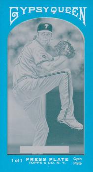 2011 Topps Gypsy Queen - Mini Framed Printing Plates Cyan #3a Cole Hamels Front