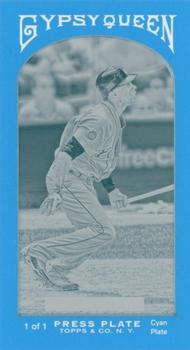 2011 Topps Gypsy Queen - Mini Framed Printing Plates Cyan #218 Austin Jackson Front