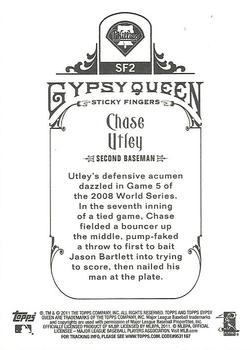 2011 Topps Gypsy Queen - Sticky Fingers #SF2 Chase Utley Back