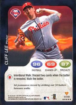 2011 Topps Attax #57 Cliff Lee Front