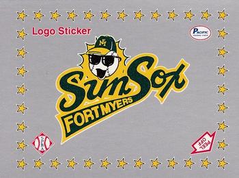 1990 Pacific Senior League - Logo Stickers #NNO Fort Myers Sun Sox Logo Front