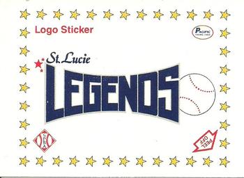 1990 Pacific Senior League - Logo Stickers #NNO St. Lucie Legends Logo Front