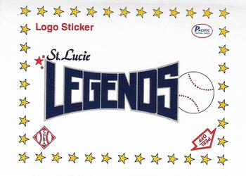 1990 Pacific Senior League - Logo Stickers #NNO St. Lucie Legends Logo Front
