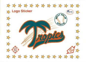 1990 Pacific Senior League - Logo Stickers #NNO West Palm Beach Tropics Logo Front