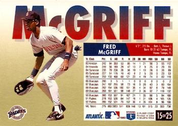 1993 Fleer Atlantic #15 Fred McGriff Back