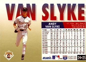 1993 Fleer Atlantic #24 Andy Van Slyke Back