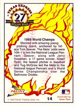 1993 Pacific Texas Express #14 The Amazin' Mets Back