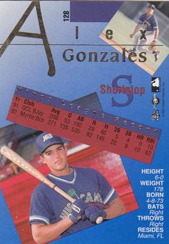 1993 Classic Best Gold #128 Alex Gonzalez Back