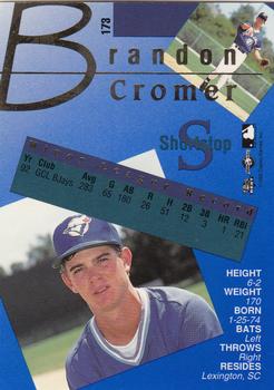 1993 Classic Best Gold #173 Brandon Cromer Back