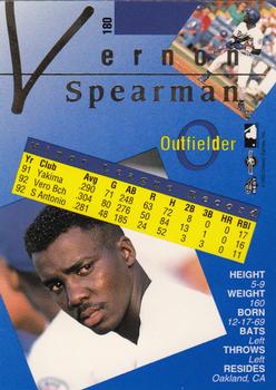 1993 Classic Best Gold #180 Vernon Spearman Back