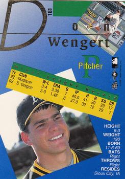 1993 Classic Best Gold #181 Don Wengert Back
