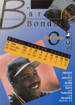1993 Classic Best Gold #1 Barry Bonds Back