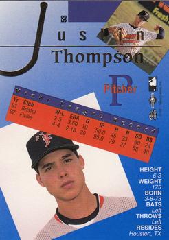 1993 Classic Best Gold #53 Justin Thompson Back