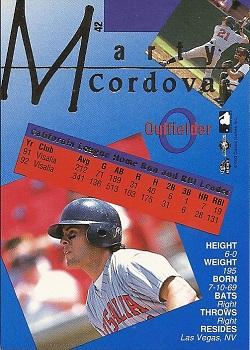 1993 Classic Best Gold #42 Marty Cordova Back