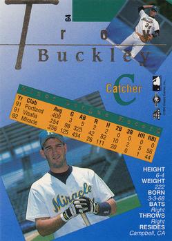 1993 Classic Best Gold #64 Troy Buckley Back