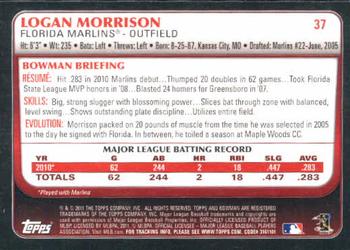 2011 Bowman #37 Logan Morrison Back