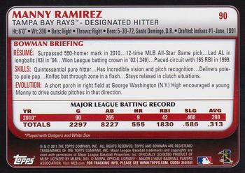 2011 Bowman #90 Manny Ramirez Back