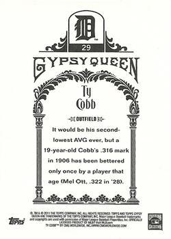2011 Topps Gypsy Queen - Framed Green #29 Ty Cobb Back