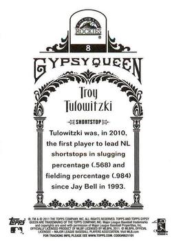 2011 Topps Gypsy Queen - Framed Green #8 Troy Tulowitzki Back