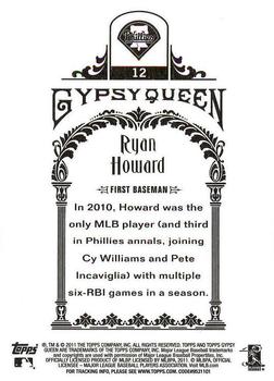 2011 Topps Gypsy Queen - Framed Green #12 Ryan Howard Back