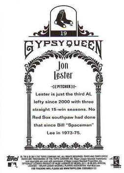 2011 Topps Gypsy Queen - Framed Green #19 Jon Lester Back