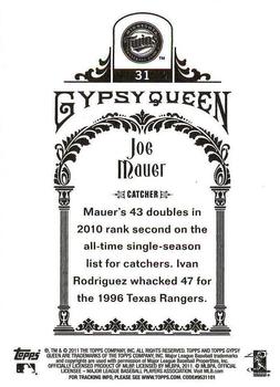 2011 Topps Gypsy Queen - Framed Green #31 Joe Mauer Back