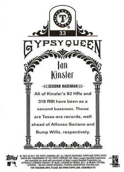 2011 Topps Gypsy Queen - Framed Green #33 Ian Kinsler Back