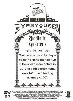 2011 Topps Gypsy Queen - Framed Green #36 Vladimir Guerrero Back