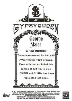 2011 Topps Gypsy Queen - Framed Green #40 George Sisler Back
