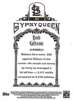 2011 Topps Gypsy Queen - Framed Green #44 Bob Gibson Back