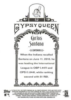 2011 Topps Gypsy Queen - Framed Green #52 Carlos Santana Back
