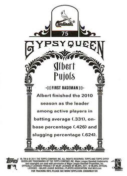 2011 Topps Gypsy Queen - Framed Green #75 Albert Pujols Back