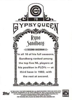 2011 Topps Gypsy Queen - Framed Green #78 Ryne Sandberg Back