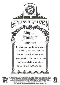 2011 Topps Gypsy Queen - Framed Green #80 Stephen Strasburg Back