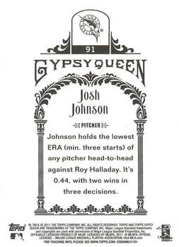 2011 Topps Gypsy Queen - Framed Green #91 Josh Johnson Back