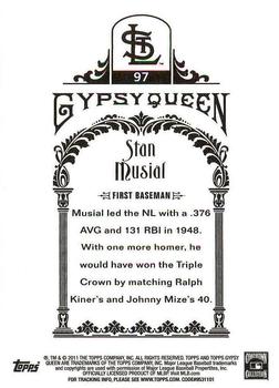 2011 Topps Gypsy Queen - Framed Green #97 Stan Musial Back