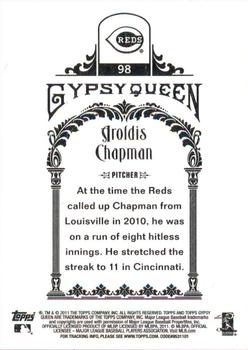2011 Topps Gypsy Queen - Framed Green #98 Aroldis Chapman Back