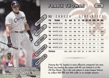 1997 Donruss Team Sets #64 Frank Thomas Back